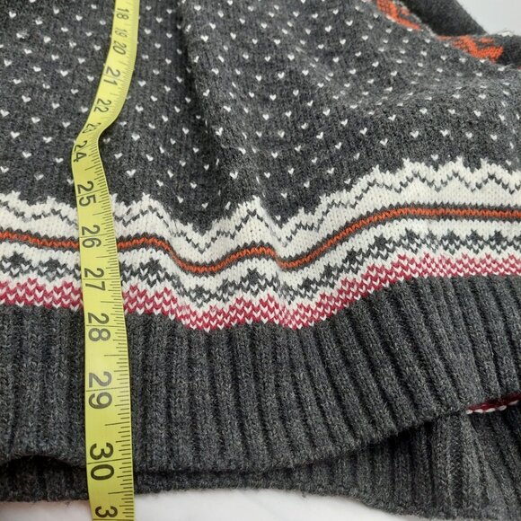 Blue Seven Men's Sweater Size Large Nordic Reindeer Wool Blend 1/4 Zip Multi-col - Picture 6 of 10